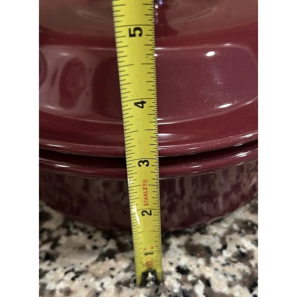 Pampered Chef 6 cup/1.5 L Round Cranberry Covered Casserole Baker Lid 1153 Nice!